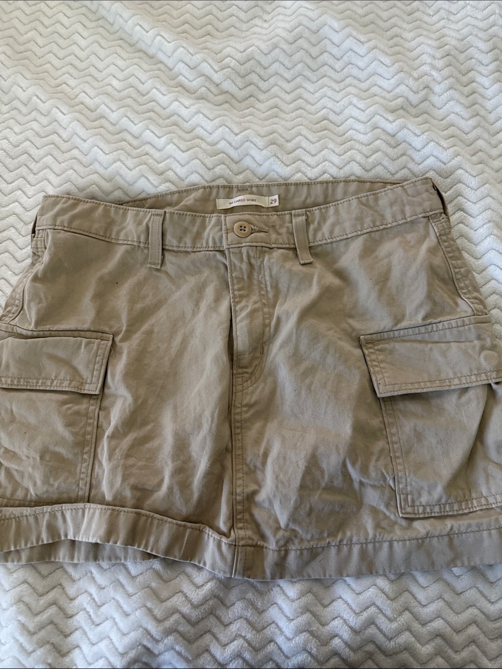 Levi's Beige Cargo Mini Skirt